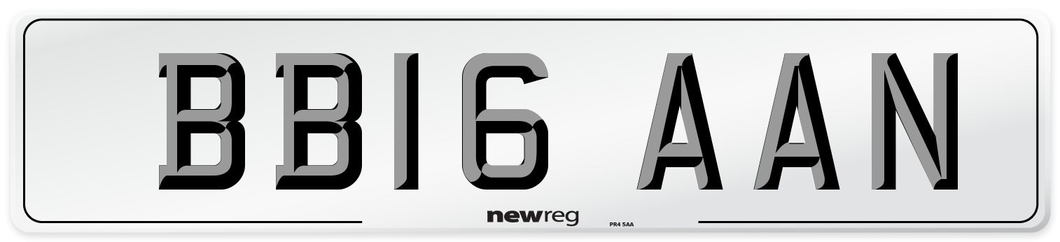 BB16 AAN Number Plate from New Reg